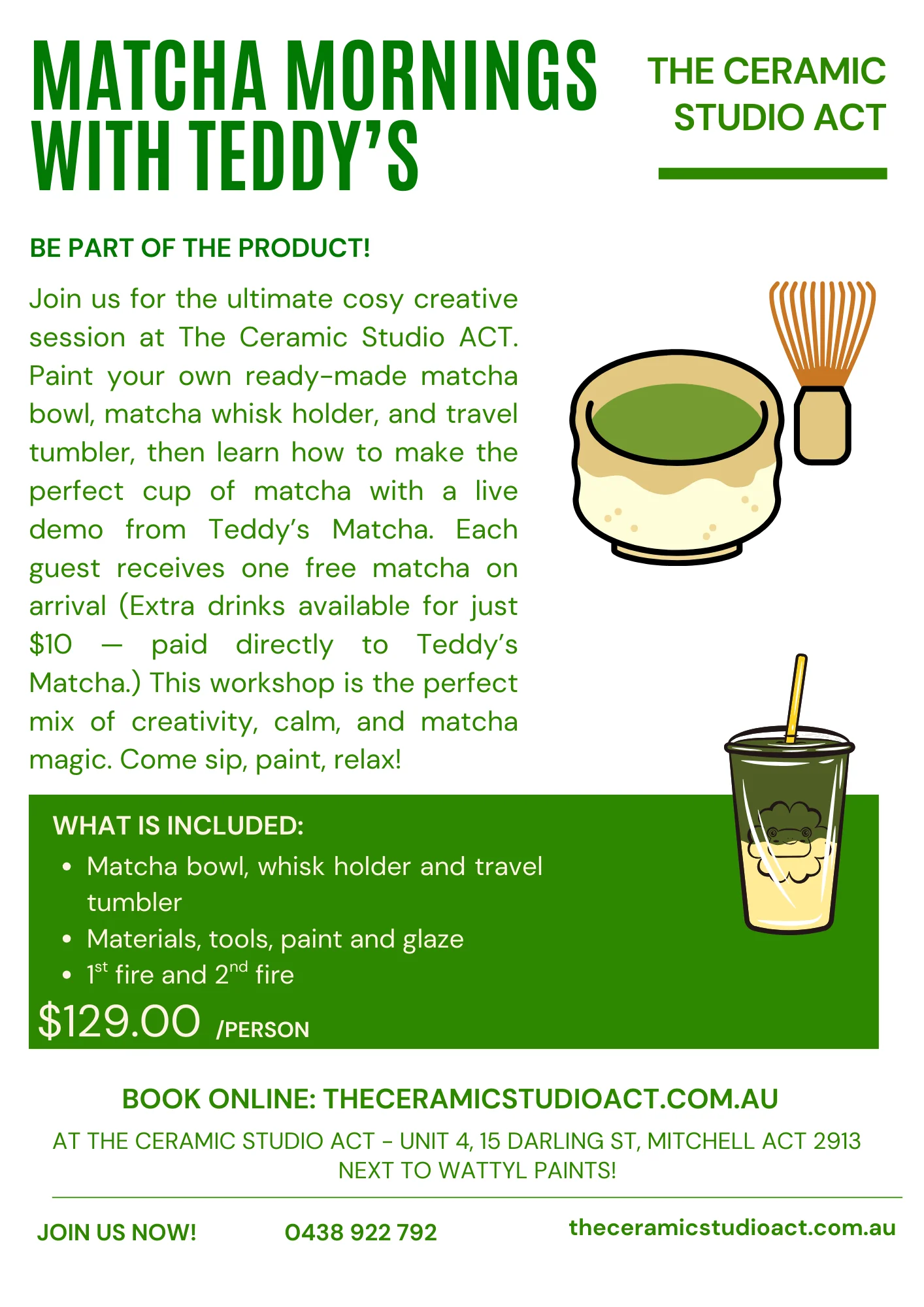 Pottery Class Information Flyer